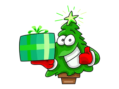 Nwell the Christmas tree 1 cartoon christmas funny sticker tree vector