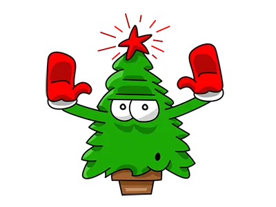 Nwell the Christmas tree 5 cartoon christmas funny sticker tree vector
