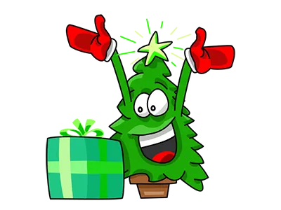 Nwell the Christmas tree 2 cartoon christmas funny sticker tree vector