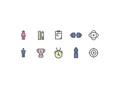 Sport Inspired Icon Set flat gym icon icons sport ui