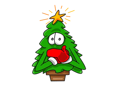 Nwell the Christmas tree 3 cartoon christmas funny sticker tree vector