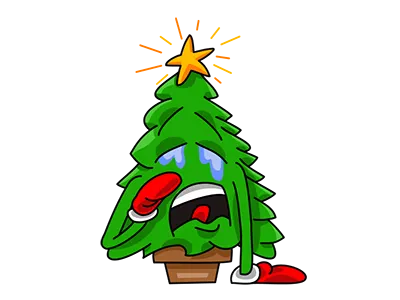 Nwell the Christmas tree 4 cartoon christmas funny sticker tree vector