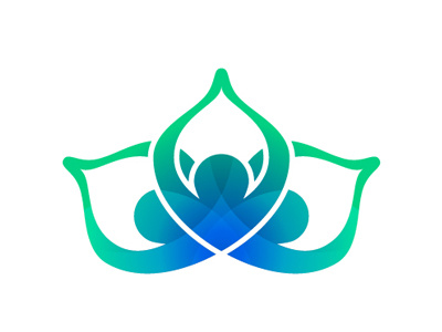 Yoga_Logo blue flower green yoga