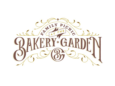 Family Picnic at the Bakery Garden bakery garden hand lettering lettering lockup