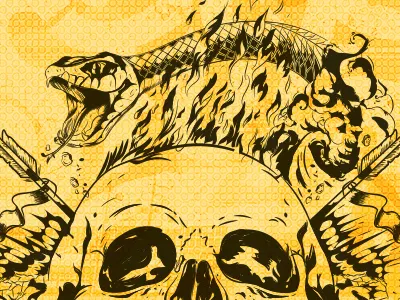 Stuff Illustration bomb deck fire skull snake