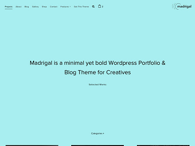 Madrigal minimal wordpress theme portfolio theme wordpress