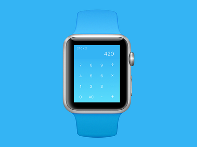 My Calculator 004 apple blue calculator dailyui watch wearable