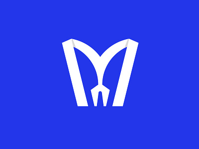Chef M chef food fork knife logo m mark negative space symbol