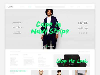 ASOS Interface asks clothing interactive interface ui ux webpage website