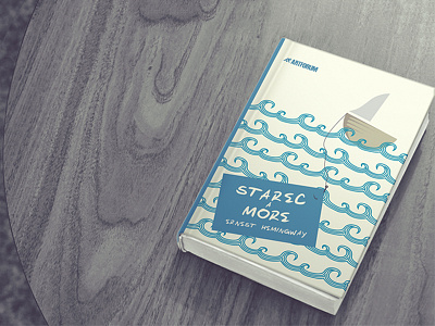 Old men and the sea boat book cover design mockup small