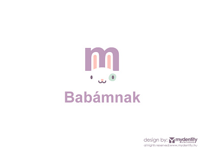 "For my baby" luxury kids goods branding bunny kids logo luxury negative space