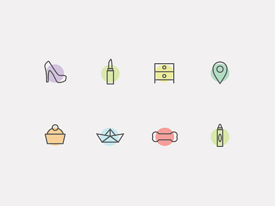 We Love Achados colorful fashion iconography icons iconset pastel