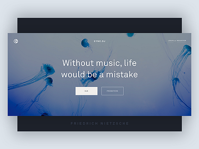 Sync.dj brand clean grid layout simple ui webdesign