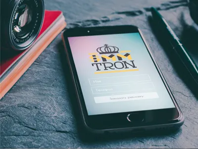 SmmTron logo & login screen iphone login logo mockup sign in signin weekend