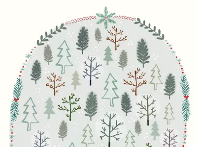 December 1st: Frosty Trees advent calendar christmas color digital drawing festive holidays illustration pattern surface design