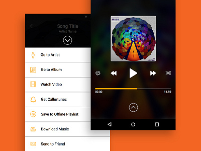 Ntertane Music Play Screen android app design interface lollipop music studio