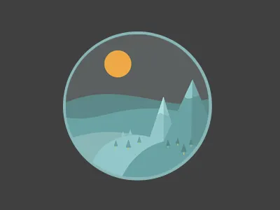 Forest Hills artwork icon landscape moon nature orange sun vector