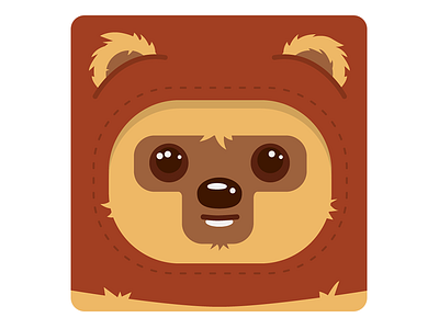 Wicket ewok illustration movies pop culture sci fi square star wars vector wicket