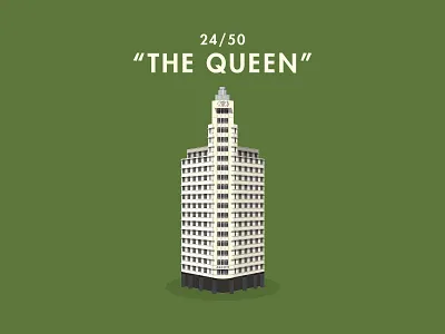 24/50: "The Queen" architecture buildings flat design illustration queen singapore