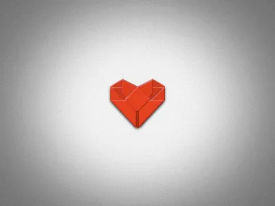 I Love Origami clean craft fold. flat icon minimal origami paper