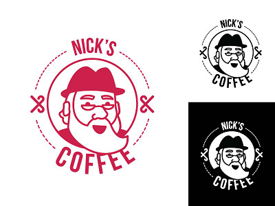 Nick's Coffee coffee holiday logo santa