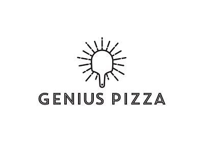 Genius Pizza Logo branding brilliant bulb design genius icon idea light logo peel pizza
