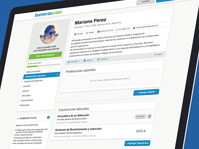 Bumeran | Profile bumeran curriculum cv design edit linkedin profile resume ui web