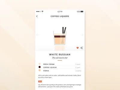 Daily UI - Day 40 - Recipe cocktail daily100 dailyui day040 minimal recipe ui