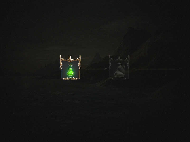 Potion upgrade animation animation design fantasy game gui icon interface slot ui ux vfx