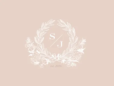 Wedding Monogram family crest floral monogram sophisticated wedding