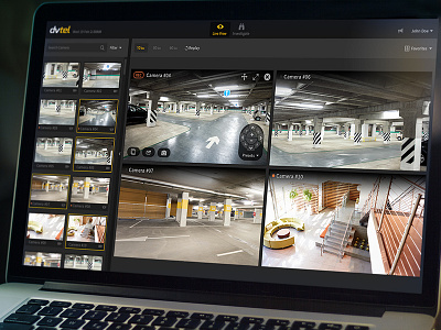 Dvtel camera control dark flat layout ptz surveillance thumbnails video