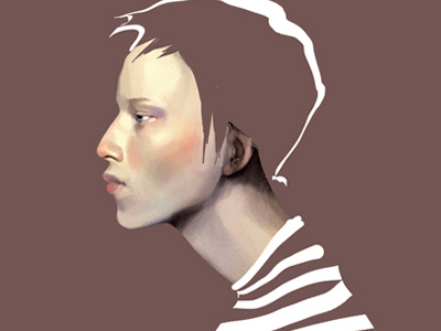 Another face male portrait profile purple white