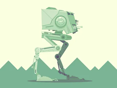 AT-ST at st illustration movies pop culture sci fi square star wars vector