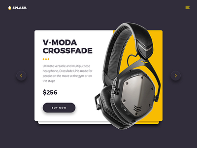 Splash UI #1 - Product Card card design headphones product splash ui ux web yellow