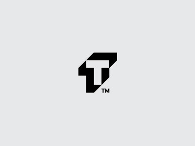 Double T 3d double perspective gemoetric illusion letter monogram