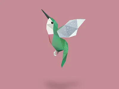 Humming Bird. animal animals bird birds cute animals dribbble humming bird illustration low poly low polygon photoshop vector