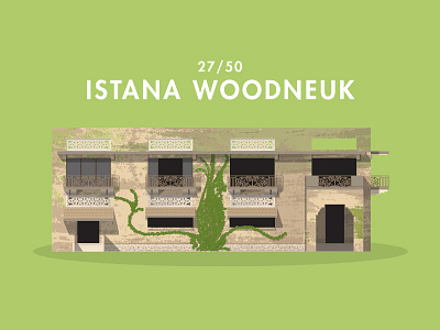 27/50: Istana Woodneuk architecture buildings flat design illustration singapore