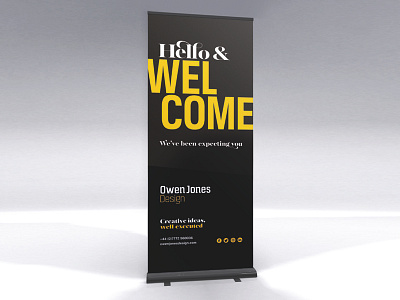 Weve been expecting you banner design pull up sign studio welcome