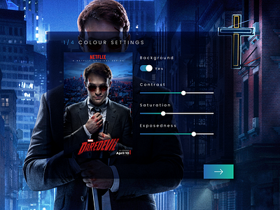 Daily UI / #007 Settings art direction daiuly ui daredevil day07 emotional minimal netflix settings tv series ui design ux design visual design