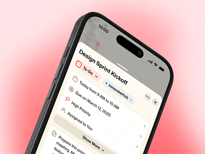 Planorama — Task Details calendar meeting mobile app schedule task task details task management task view to do to do details ui