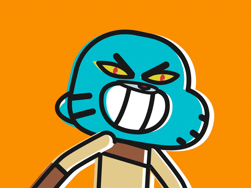 Gumball evil/cute cartoon cat character gumball