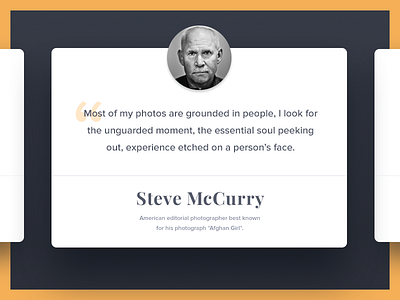 Testimonials - Day039 #dailyui cards dailyui geographic national photographer quote testimonials