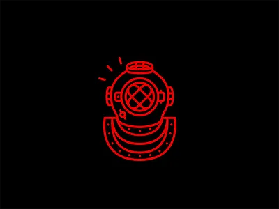 Diving Helmet clean design graphicdesign icon idea illustration line modern mthw simple thought underwater