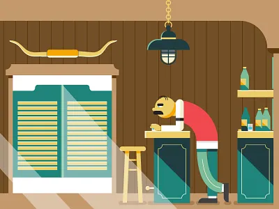 Keeper of the Saloon animation dry illustrator light longhorns motion mustache vector wa whiskey wild west