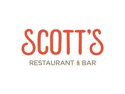 Scott's Restaurant & Bar Logo bar brand identity logo red restaurant scotts type