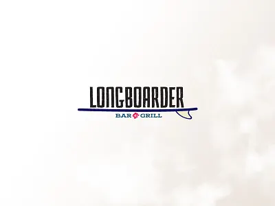 The Longboarder Bar+Grill brand business design dining food identity logo logotype restaurant surf