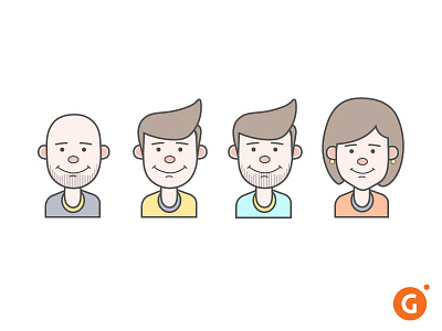 Grofers Character Sheet boy character design girl grofers illustration iteration shop shot ui visual website