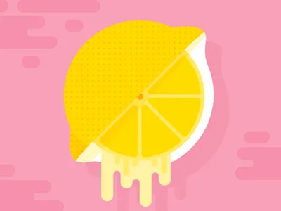 Lemon drip flat illustration lemon vector