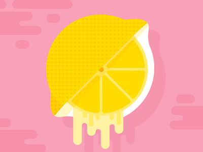 Lemon drip flat illustration lemon vector