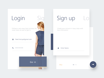 login+signup email login name password signup skip ui username